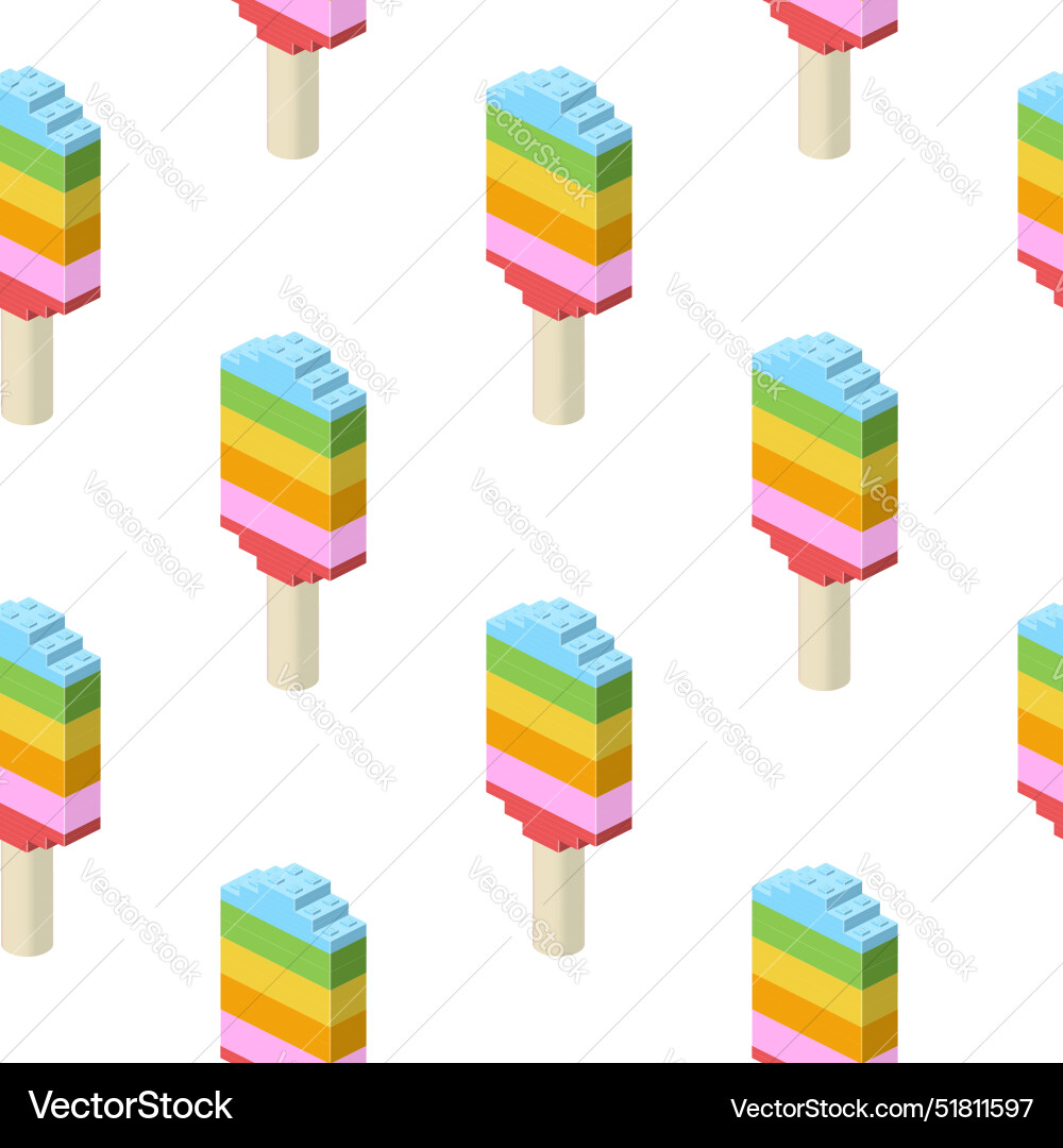 Ice cream pattern in isometry Ice cream pattern in isometry vector image
