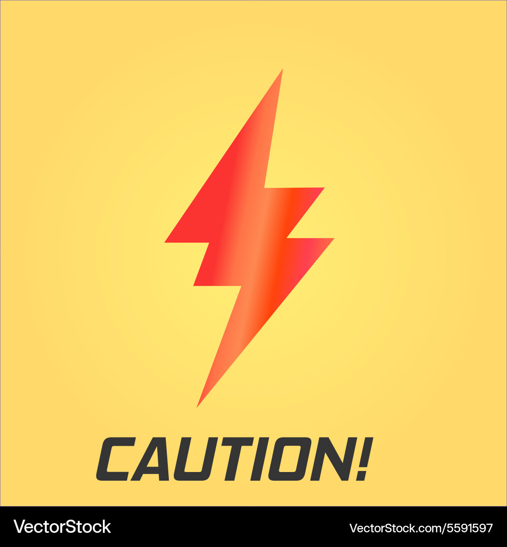 Lightning symbol with text single on yellow vector image