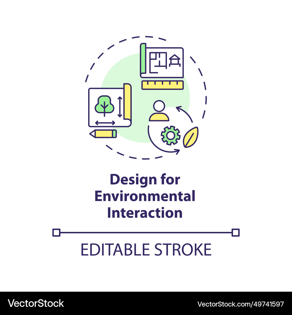 Linear design for environmental interaction icon Linear design for environmental interaction icon Vector Image