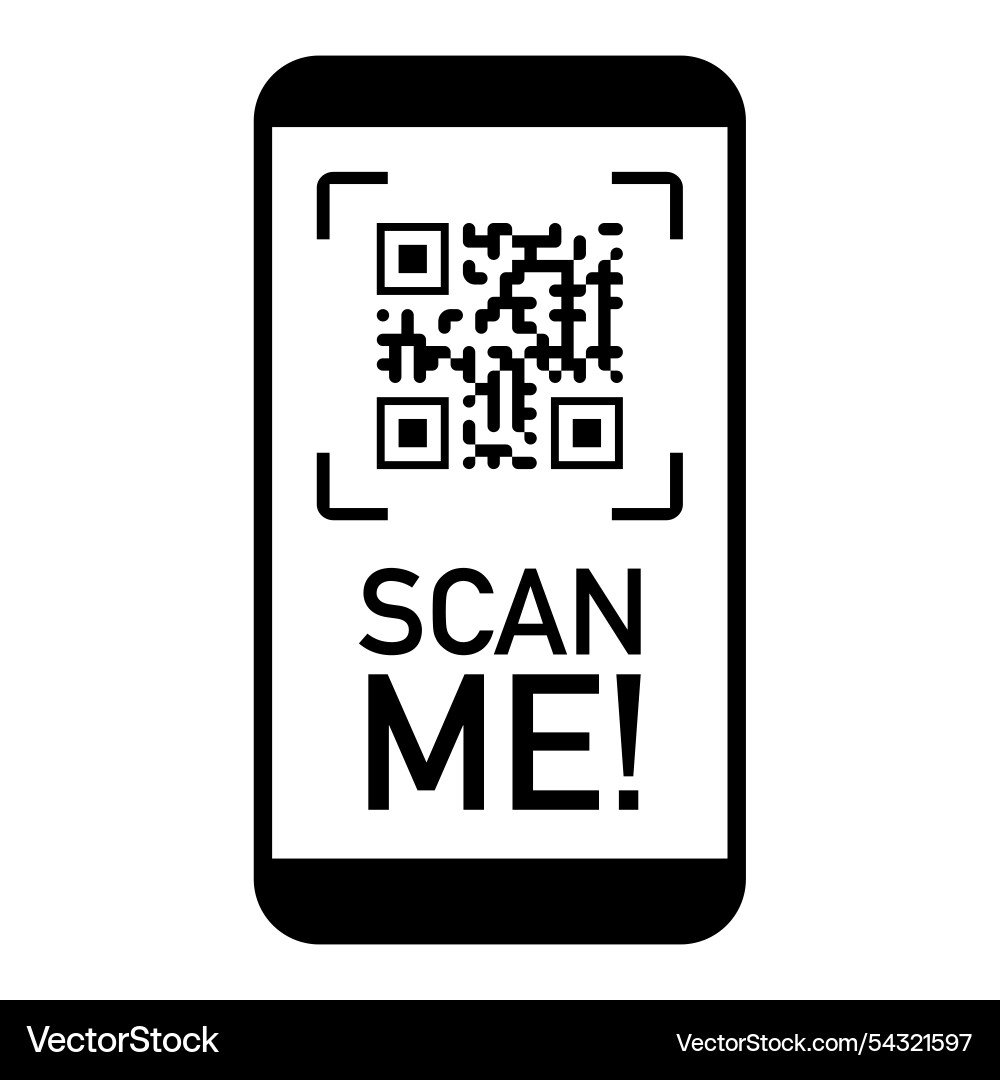 Qr code scan icon black color Qr code scan icon black color vector image