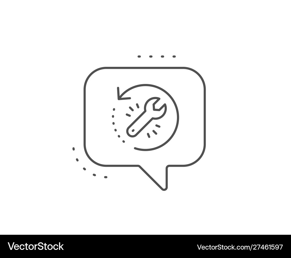 Recovery tool line icon backup data sign restore vector image