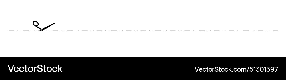 Scissors cutting through dashed line Scissors cutting through dashed line vector image