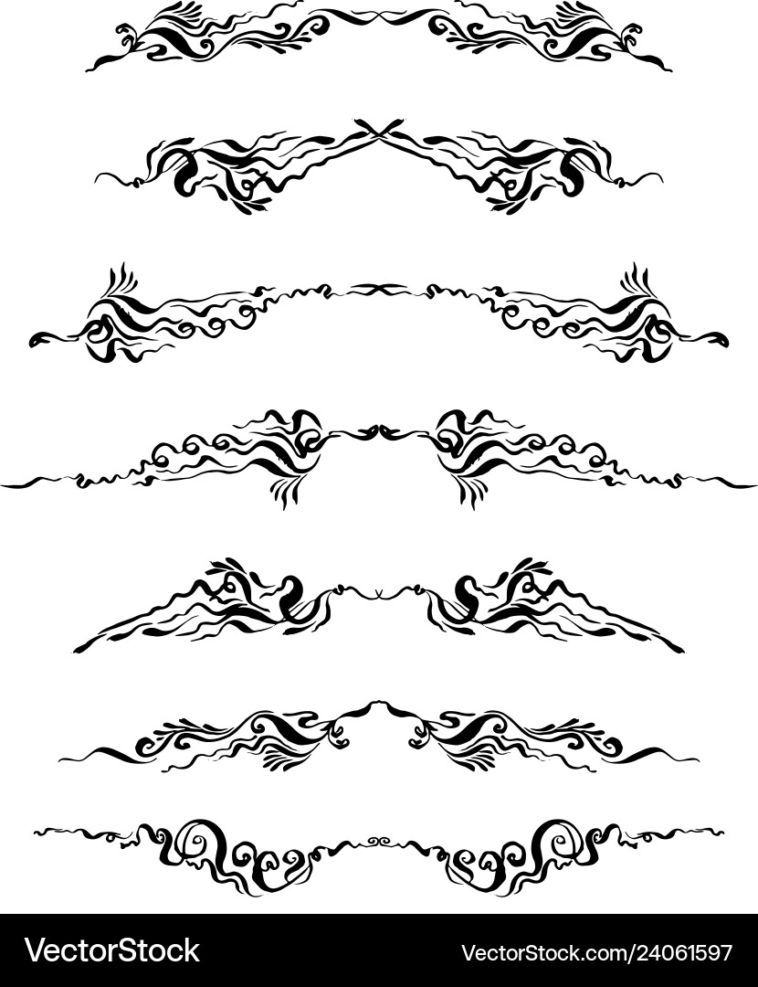 Set dekorative Textteiler handgezeichnet mit Tinte Set dekorative Textteiler handgezeichnet mit Tinte vektorbild