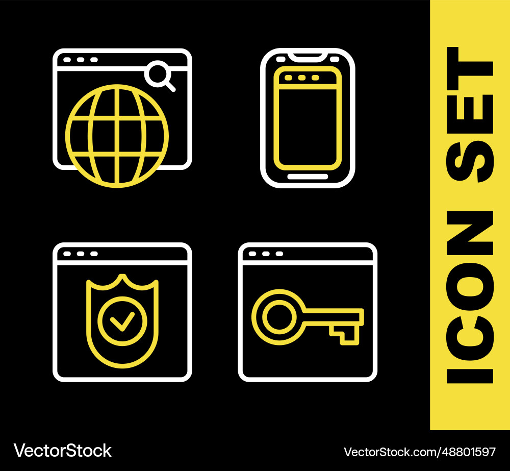 Set line mobile phone secure your site with https Set line mobile phone secure your site with https Vector Image
