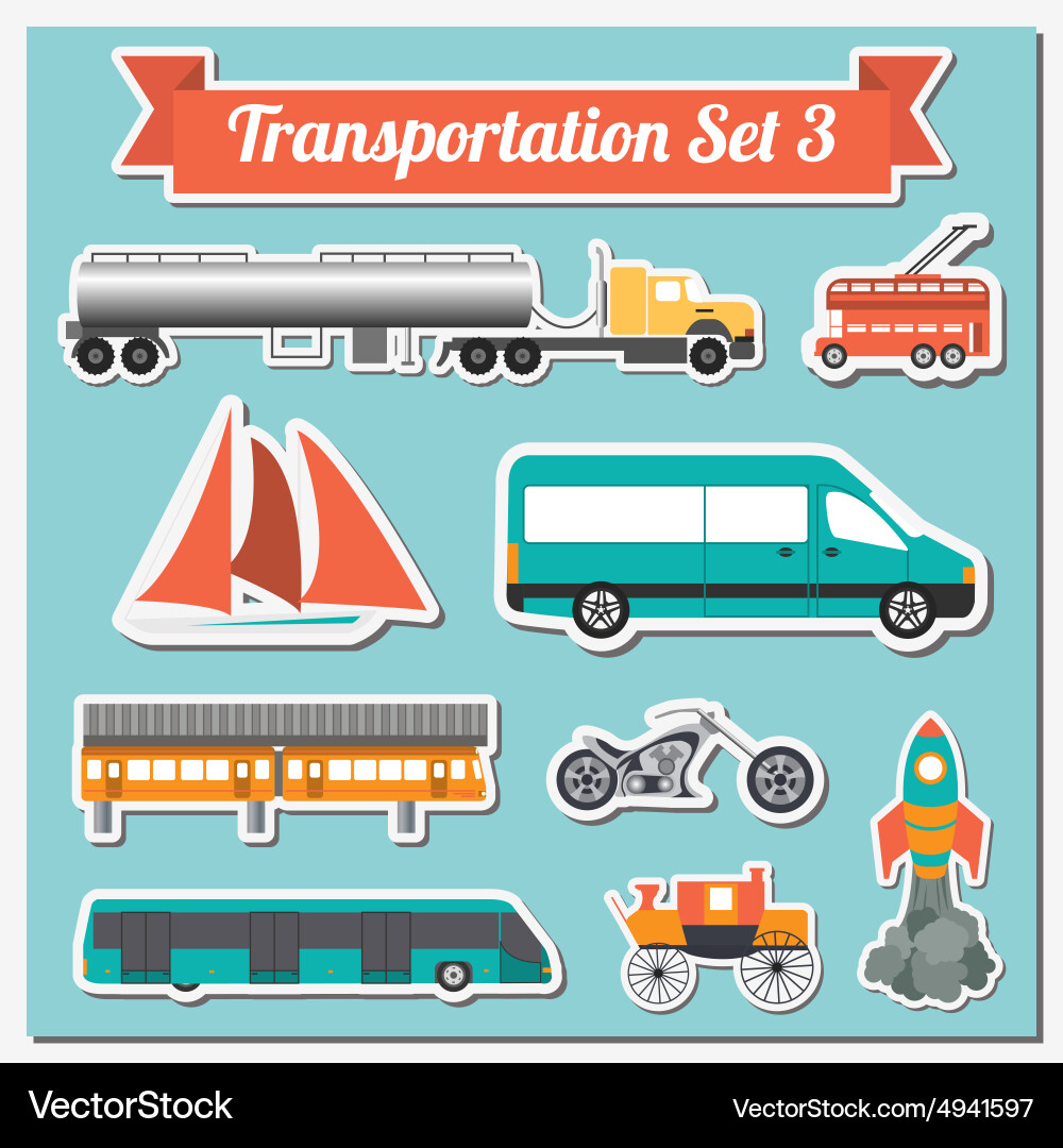 Set of all types transport icon for creating vector image