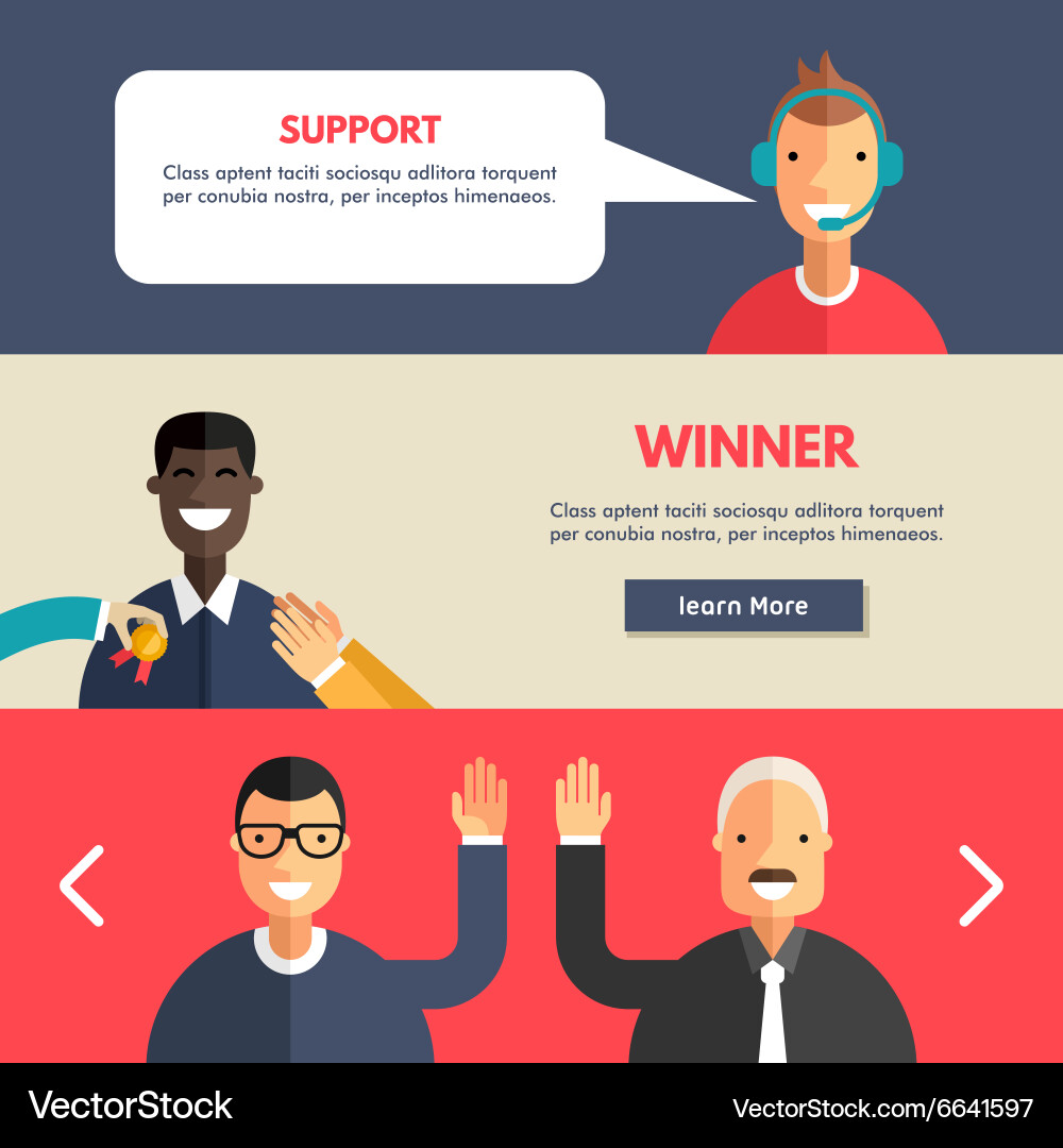 Set of flat design concepts for web banners vector image