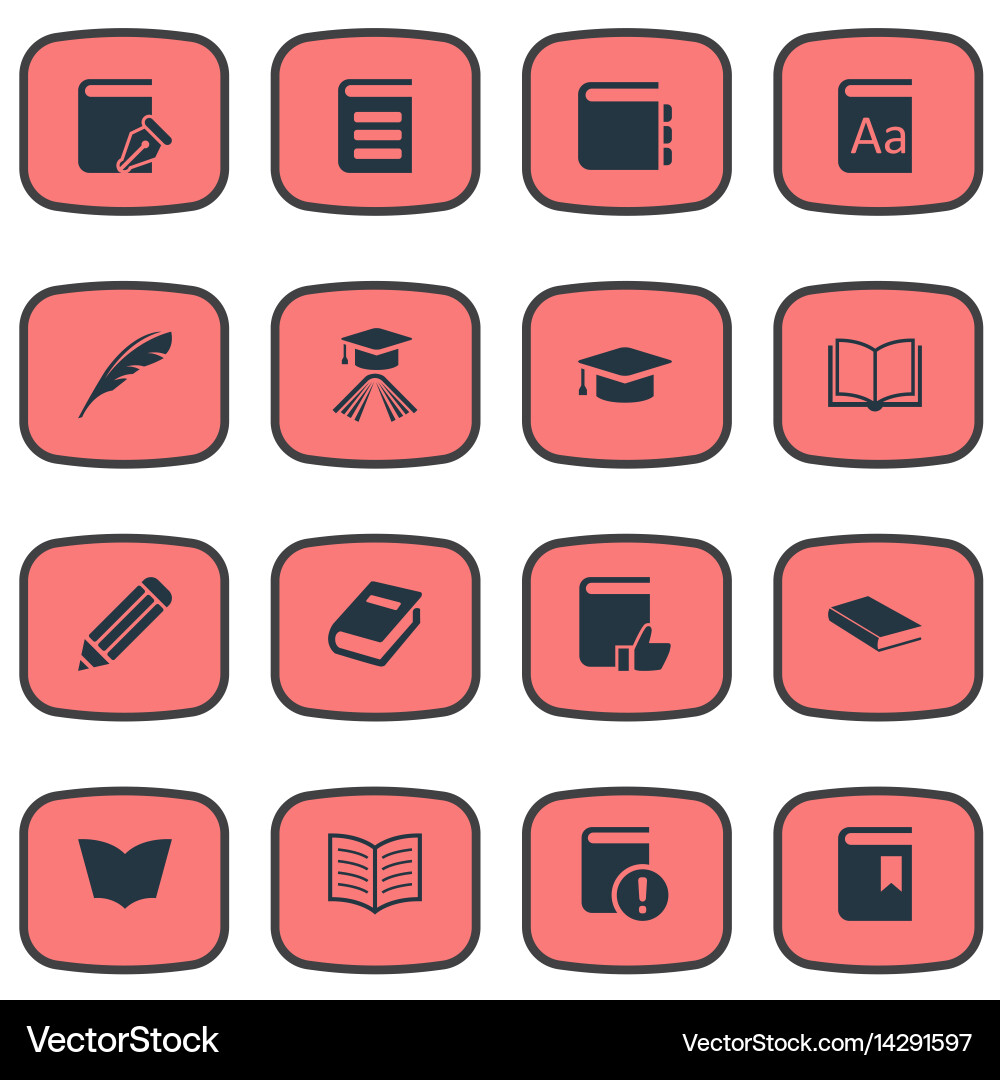 Set of simple reading icons vector image