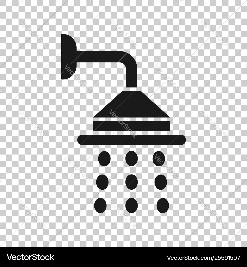 Shower sign icon in transparent style bathroom Shower sign icon in transparent style bathroom vector image