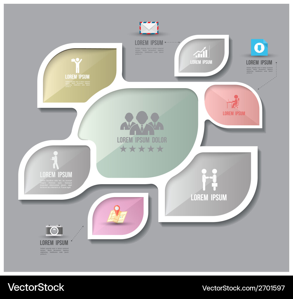 Template with icons Vector Image