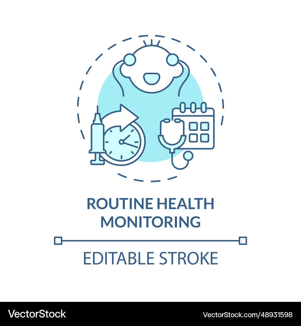 2d thin line icon routine health monitoring 2d thin line icon routine health monitoring vector image
