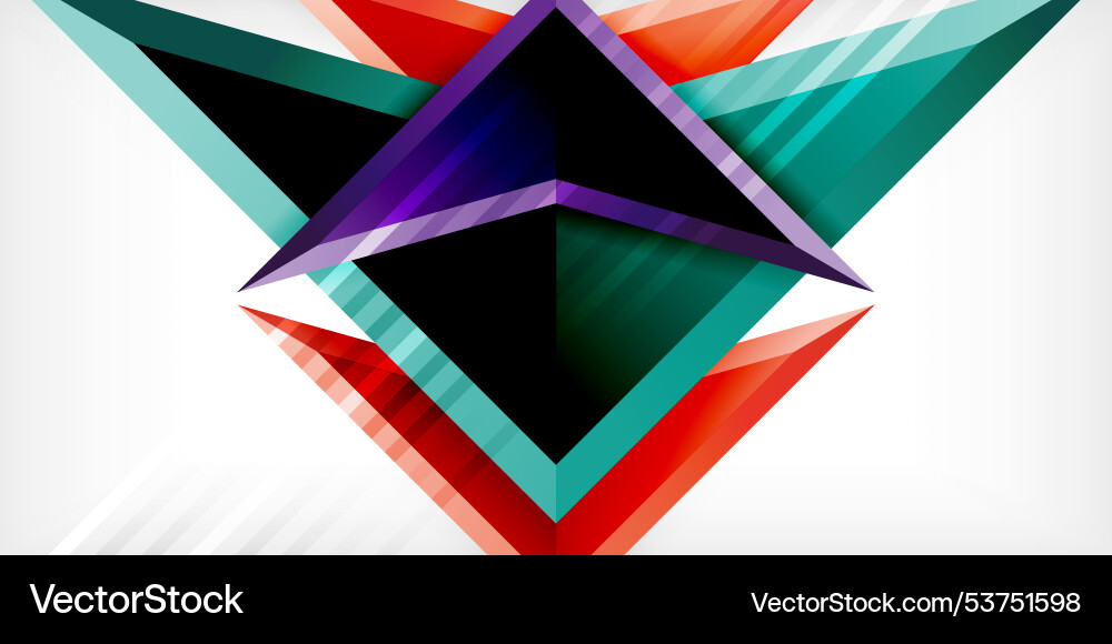 Abstract background color triangles and arrows Vector Image
