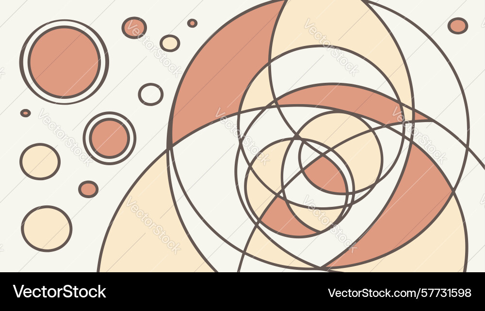 Abstract intersecting circular shapes design vector image