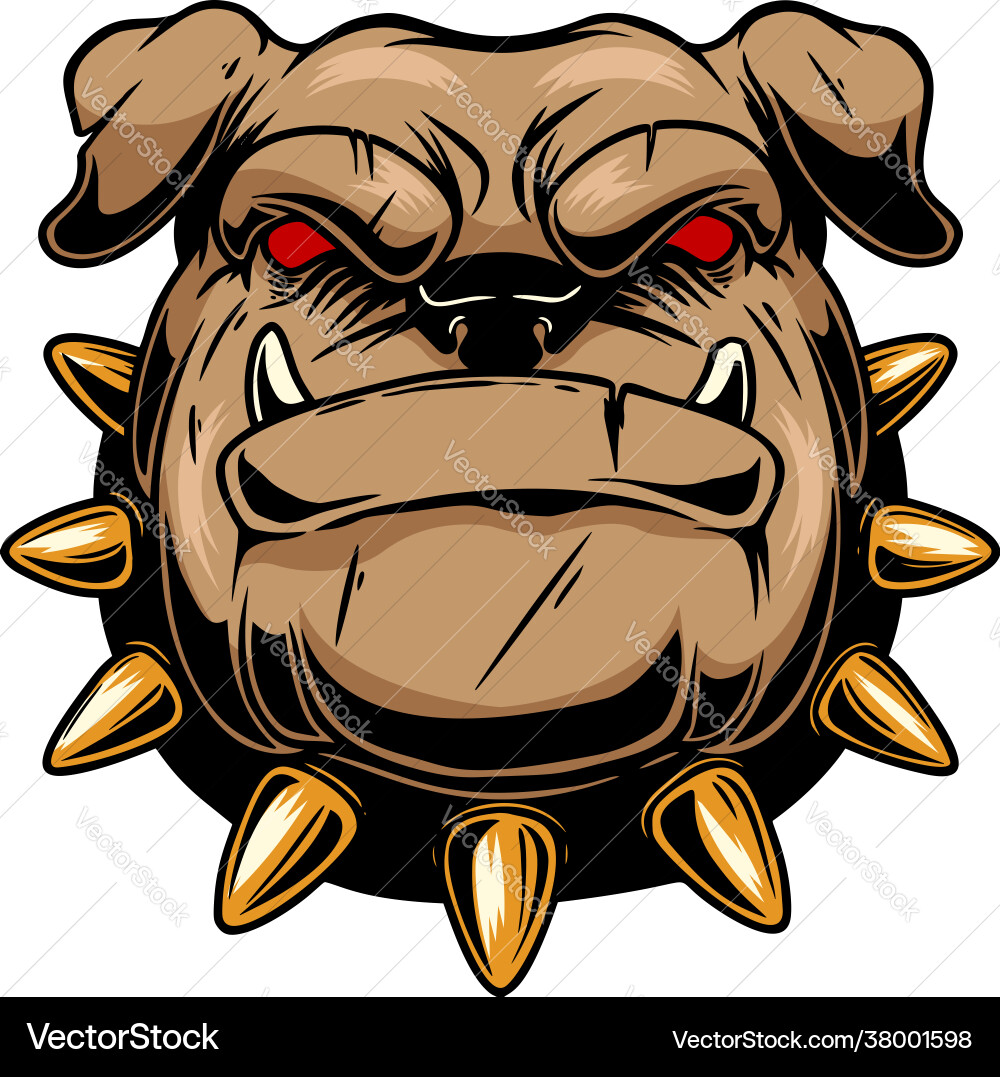 Angry bulldog head design element for logo label vector image