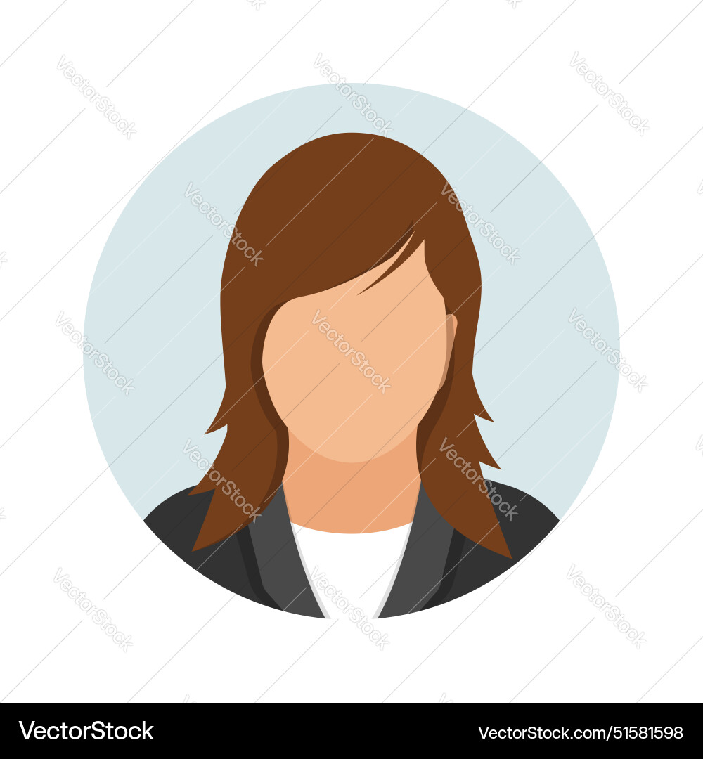Avatar profile icon in flat style female user Vector Image