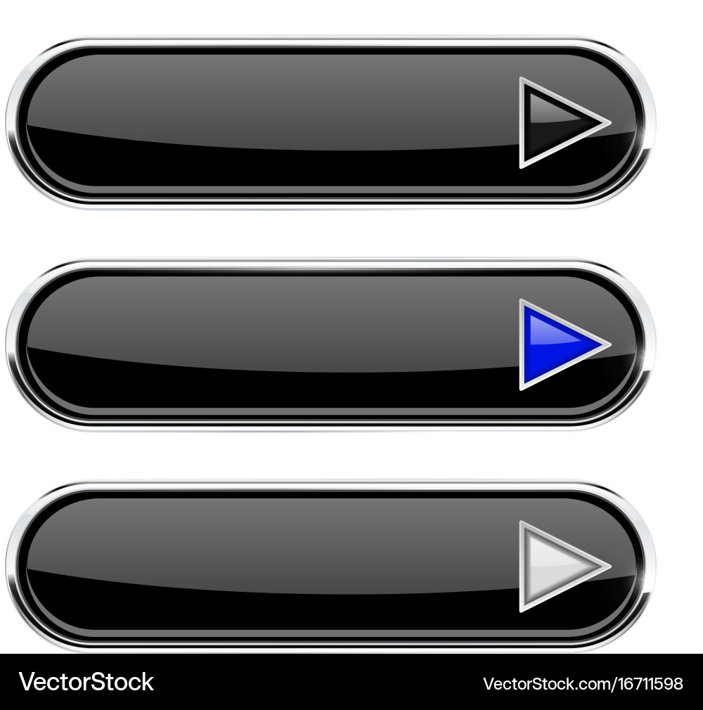 Black buttons with arrows menu interface elements vector image