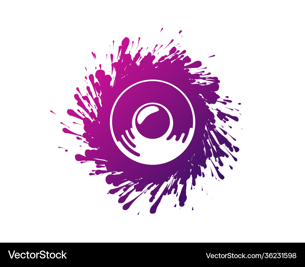 Colorful Ink Speaker Splash Icon vector image