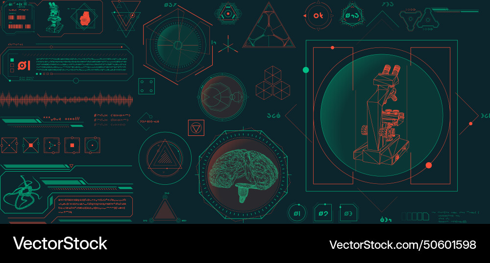 Data elements for sci-fi interface Data elements for sci-fi interface vector image