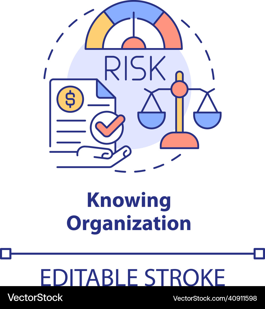 Financial Risk Organization Icon Royalty Free Vector Image
