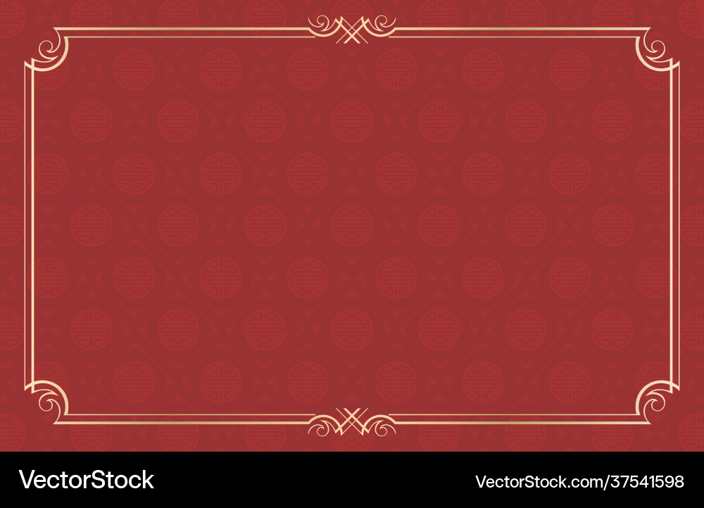 Frame for text with golden line and red background Frame for text with golden line and red background vector image