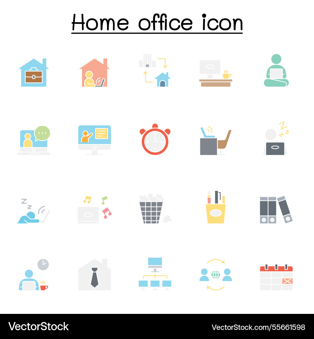 Freelance and work at home icon set collection Freelance and work at home icon set collection vector image