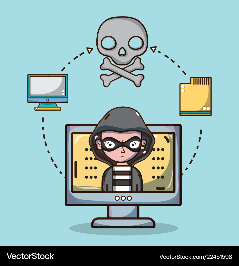 Hacker and security system technology Hacker and security system technology vector image
