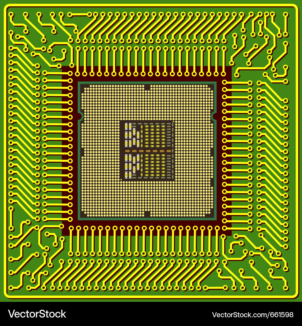 High-Performance CPU Chip vector image