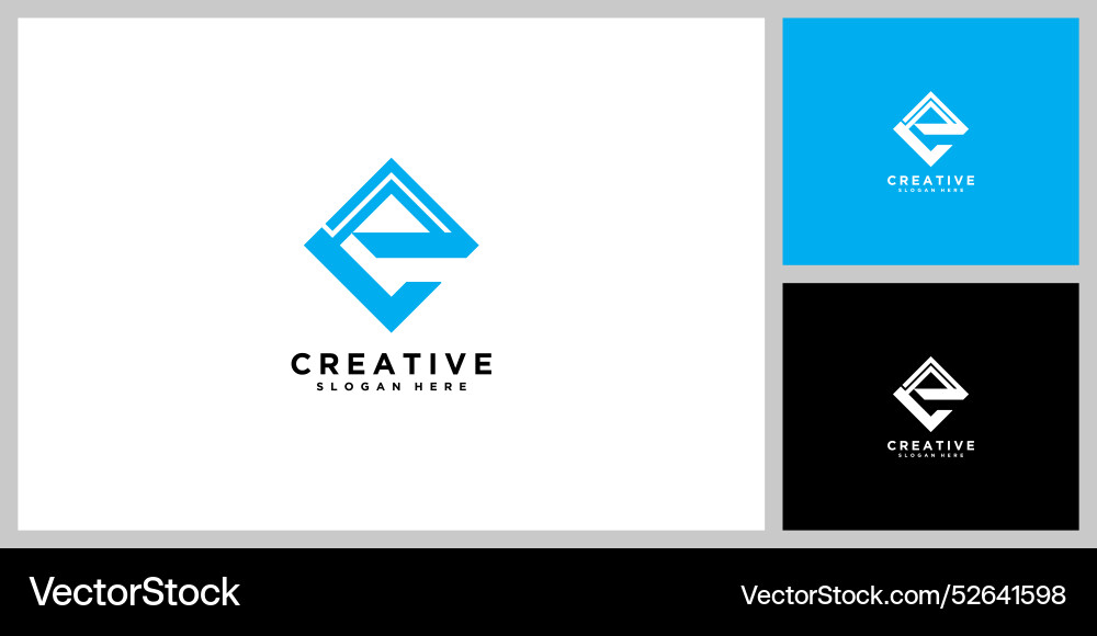 Initial letter e logo design template Royalty Free Vector