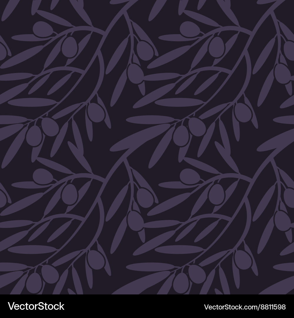 Olive Branch Pattern - Retro Style vector image