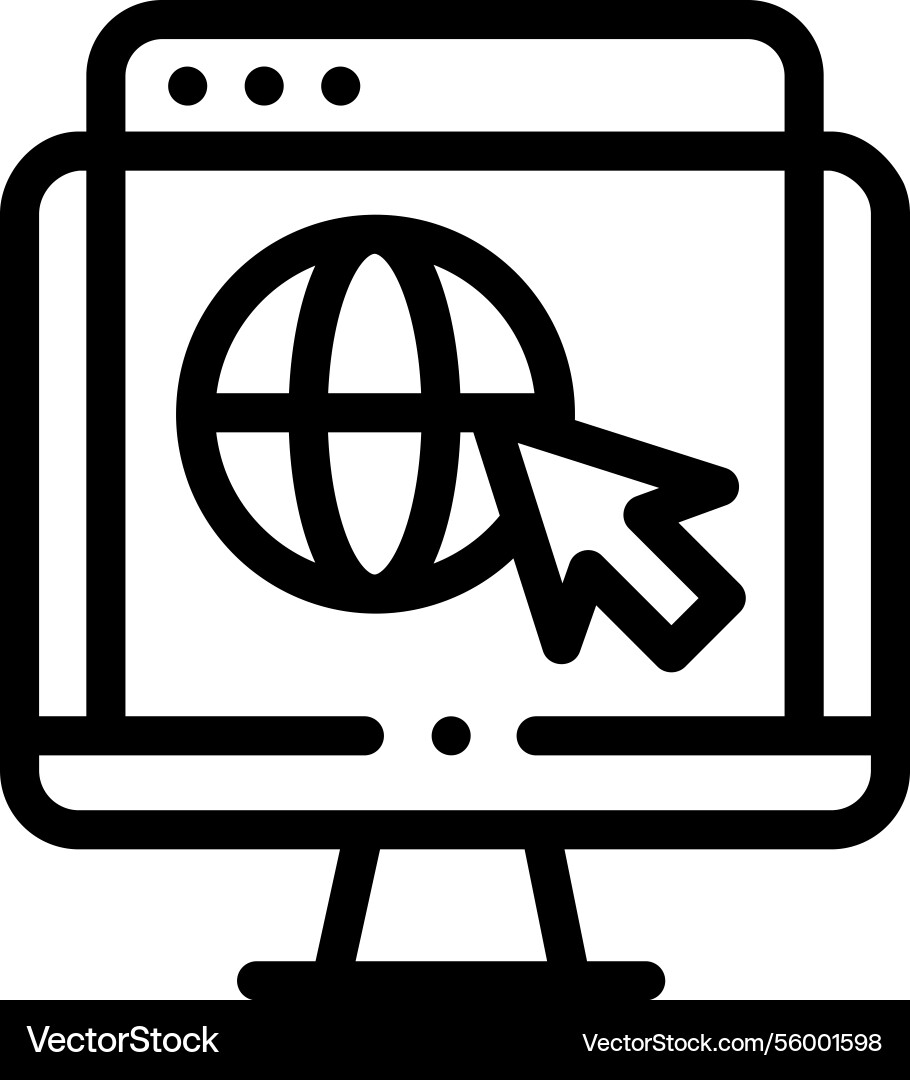 Online learning icon thin linear style design Online learning icon thin linear style design vector image