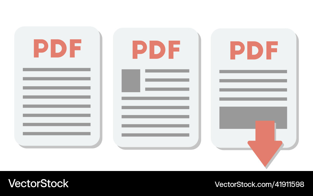 Pdf document icon set file format symbol Pdf document icon set file format symbol Vector Image
