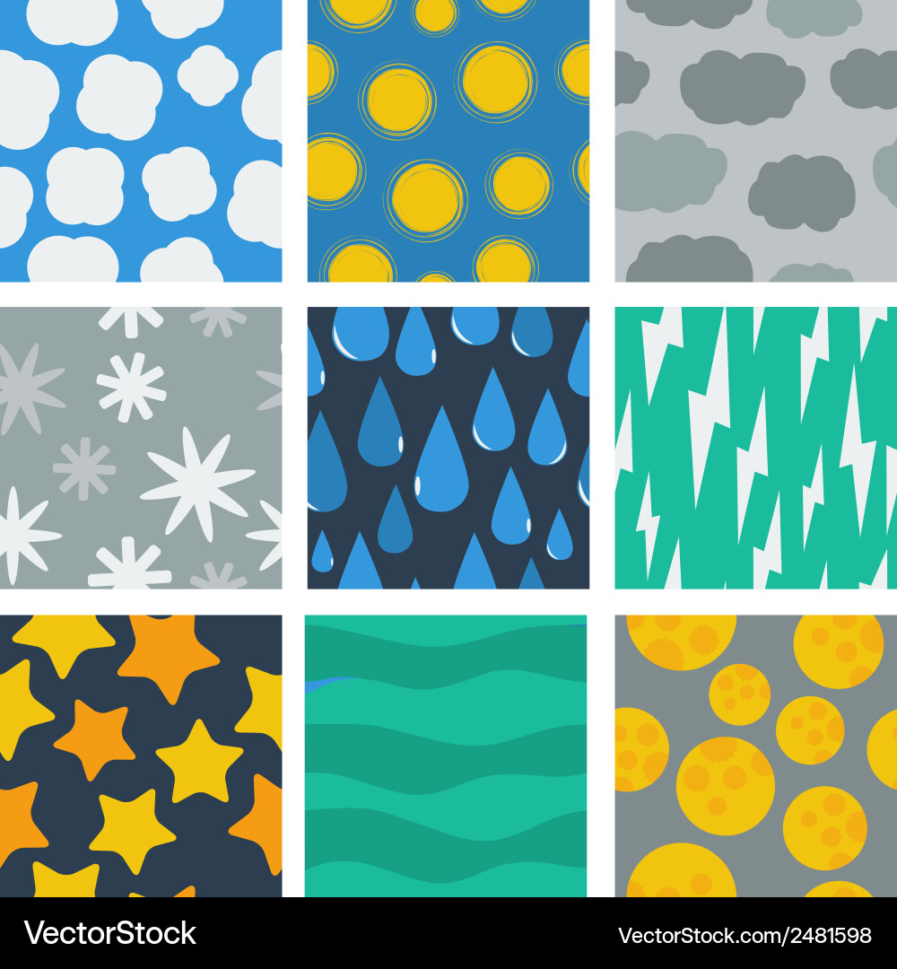 Seamless pattern of weather conditions Vector Image