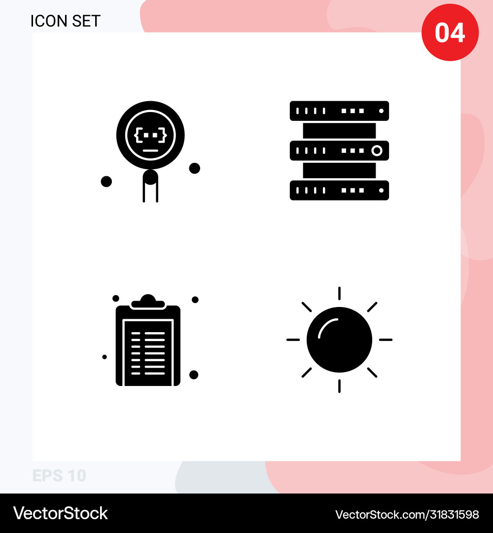 Set 4 modern ui icons symbols signs for coding Vector Image