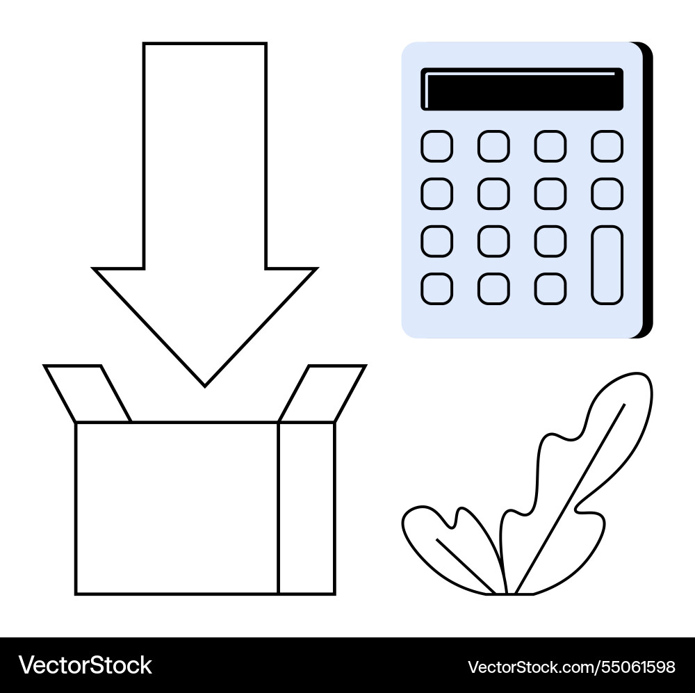 Shipping and calculation concept with box Vector Image
