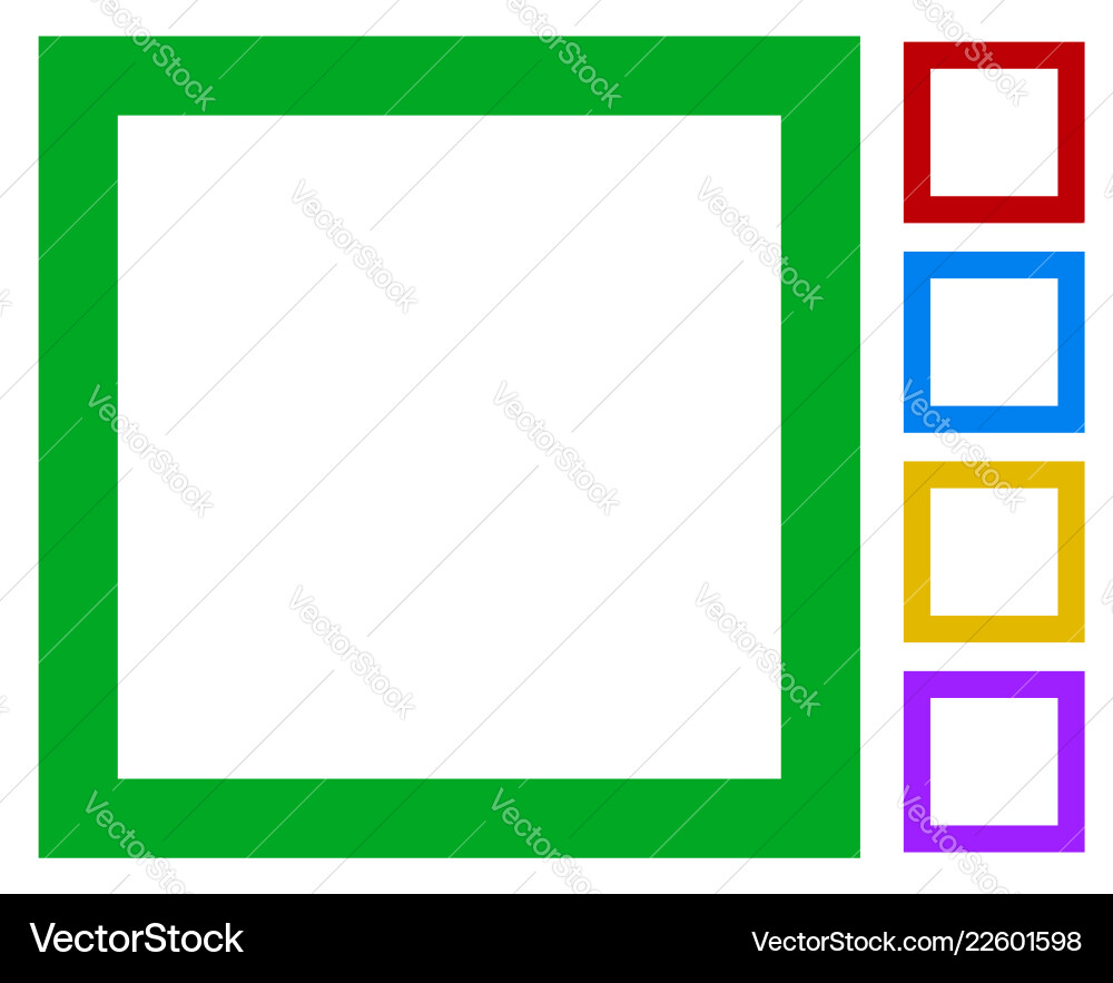 Simple basic frame border icons isolated Vector Image