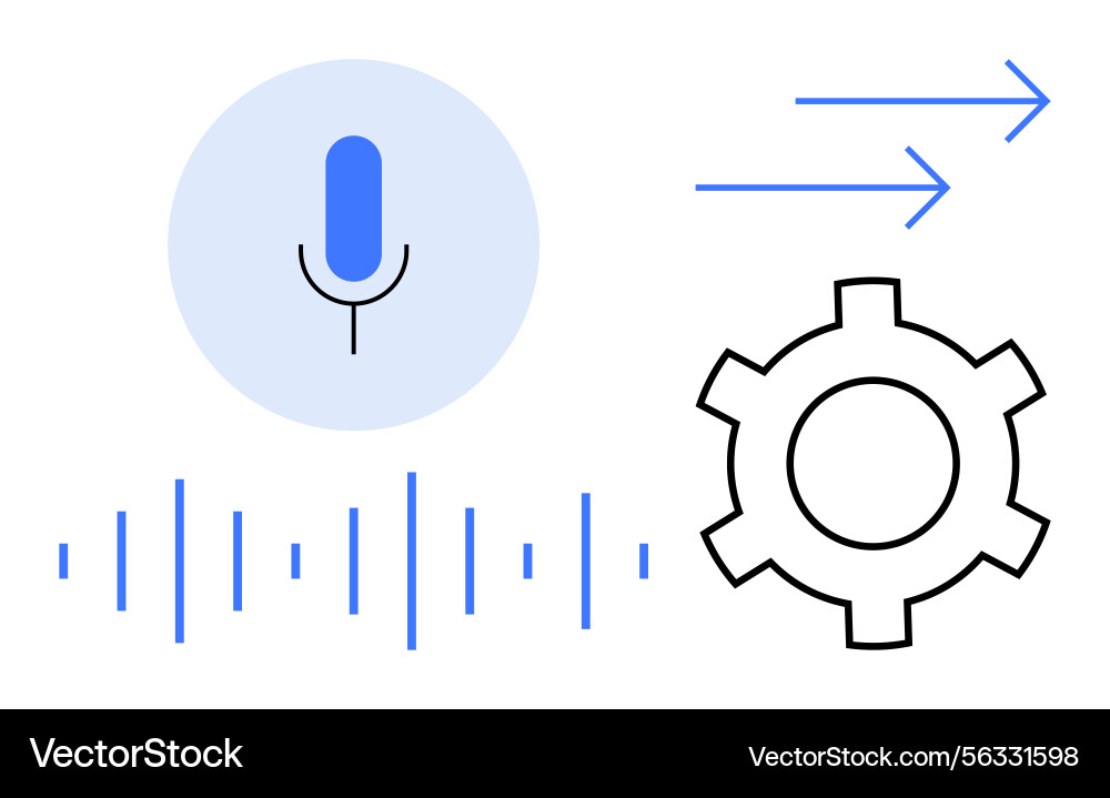 Voice Command System - AI & Automation vector image