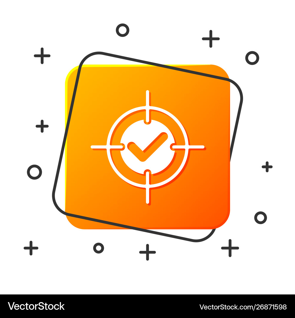 White target and check mark icon isolated on White target and check mark icon isolated on Vector Image
