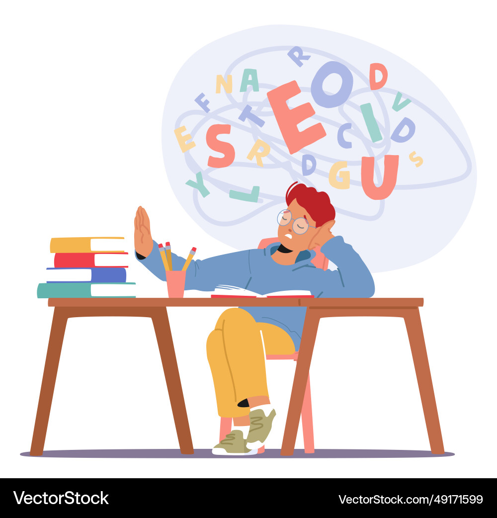 Child resists doing homework displaying defiance Child resists doing homework displaying defiance Vector Image