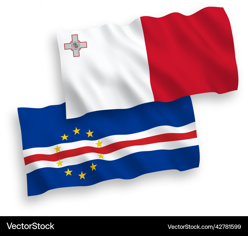 Flags of malta and republic cabo verde Flags of malta and republic cabo verde vector image