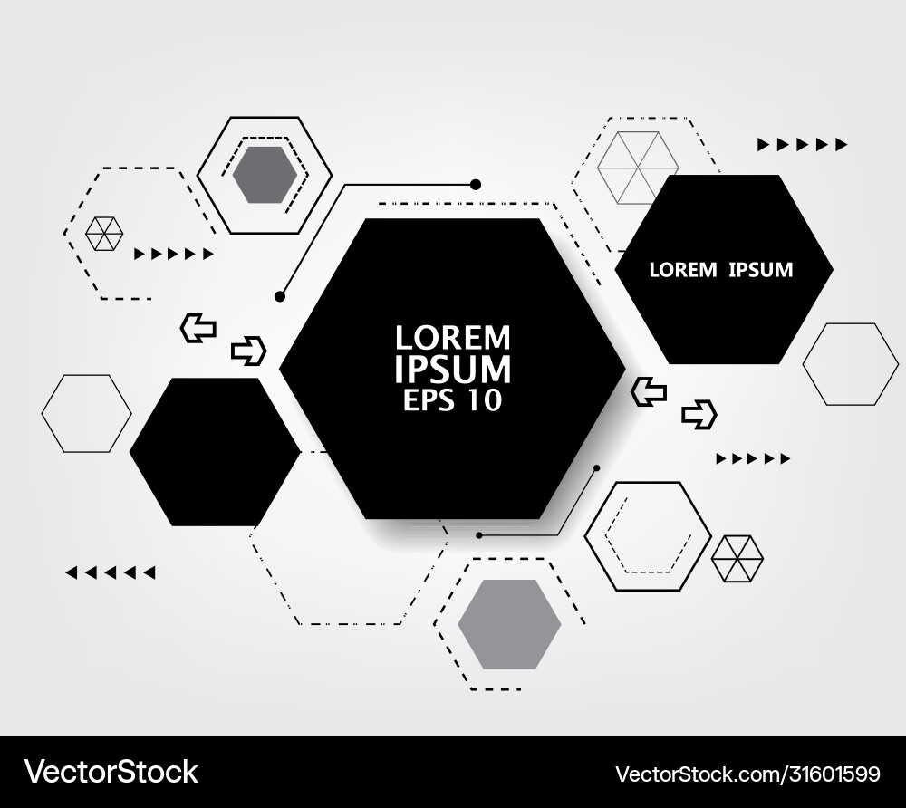 Geometric gray background hexagon pattern template Geometric gray background hexagon pattern template vector image