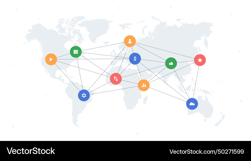 Global structure at map concept Global structure at map concept vector image