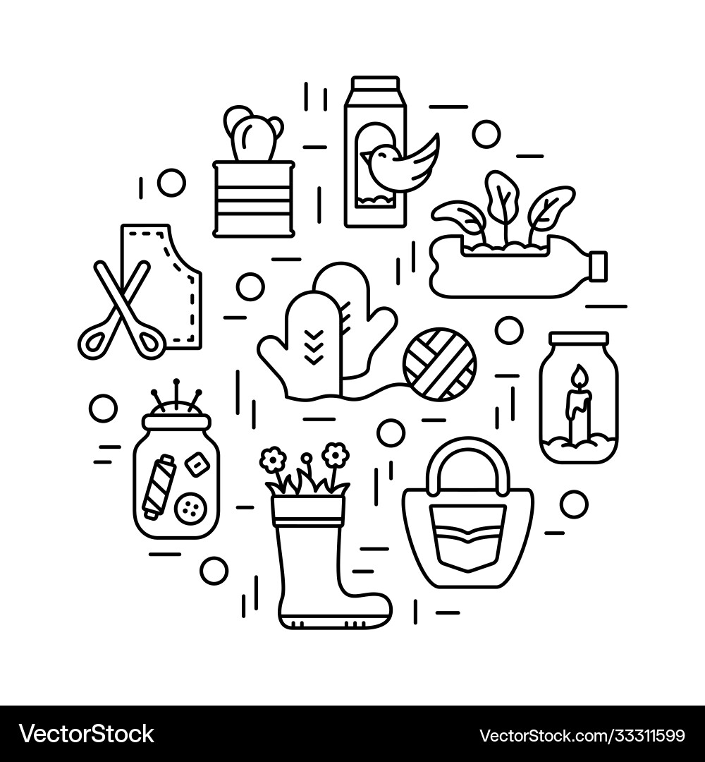 Handmade stuff round linear refusal to throw Handmade stuff round linear refusal to throw Vector Image