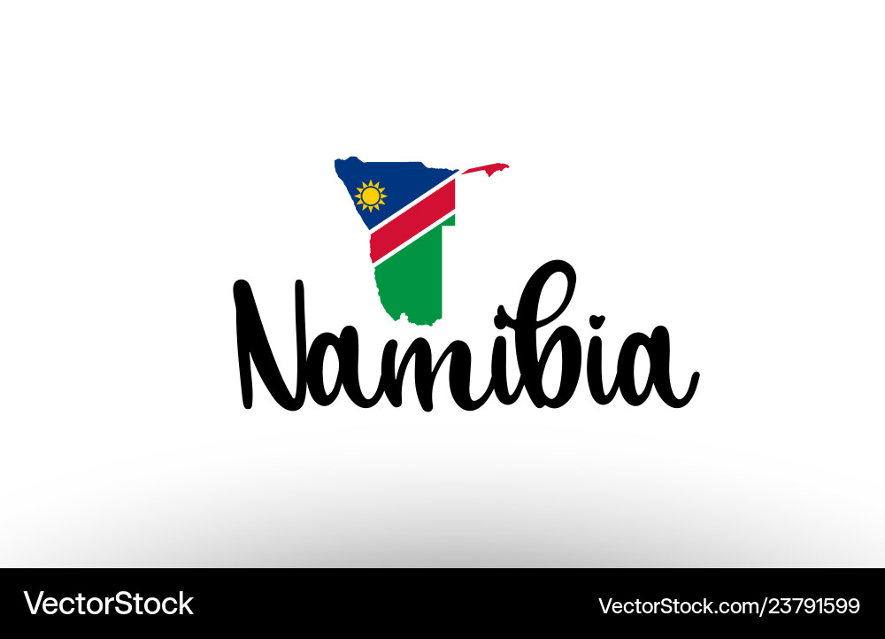Namibia country big text with flag inside map vector image