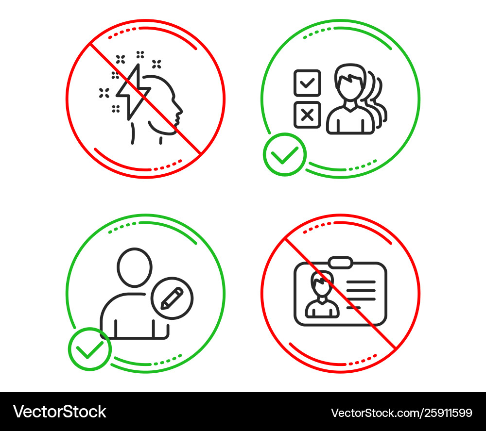 Opinion edit user and brainstorming icons set Opinion edit user and brainstorming icons set Vector Image