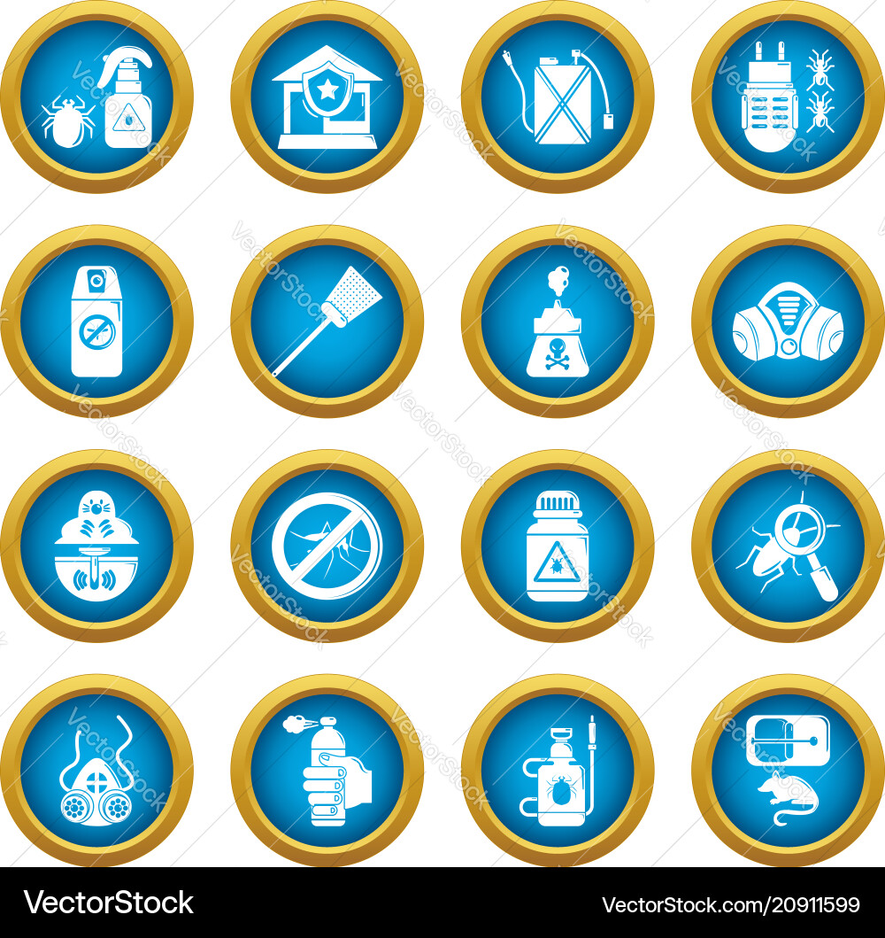Pest control tools icons set simple style Pest control tools icons set simple style vector image