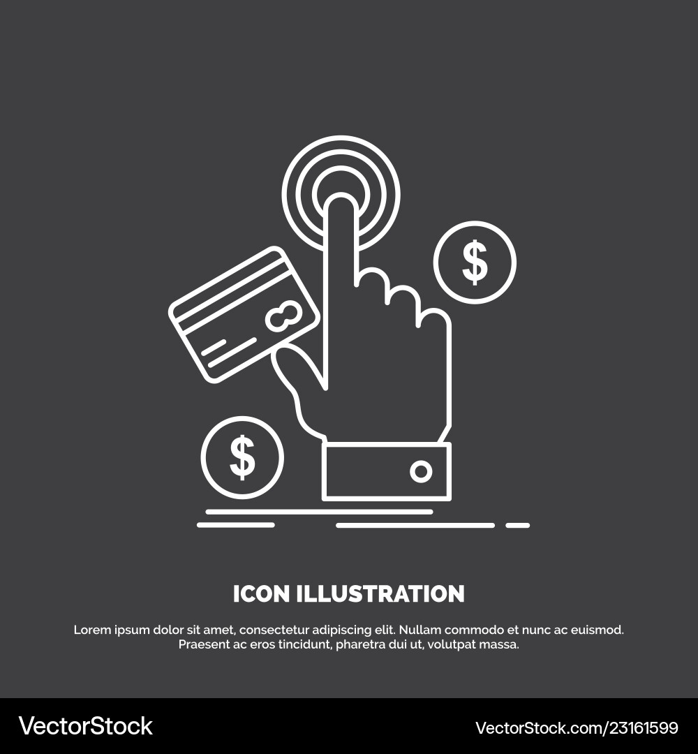 Ppc click pay payment web icon line symbol for ui Ppc click pay payment web icon line symbol for ui vector image