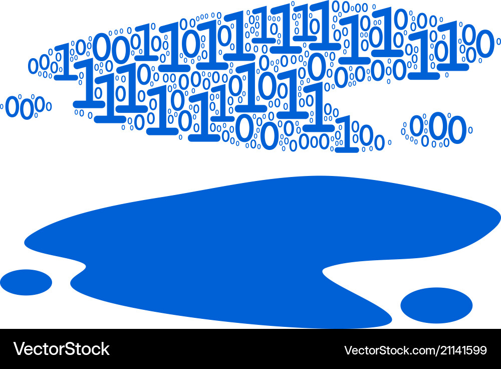 Puddle composition of binary digits Vector Image