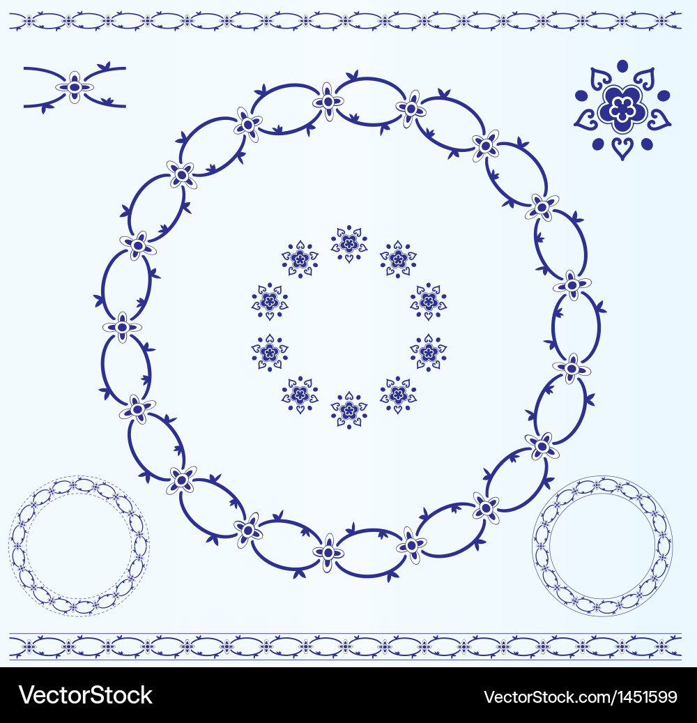 Set of rustic circle frames vector image