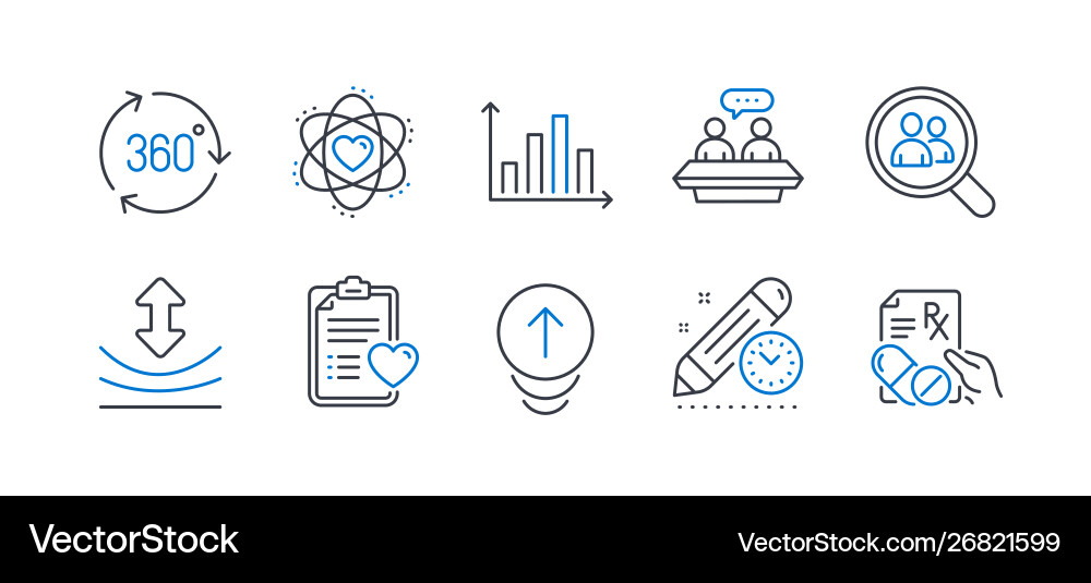 Set science icons such as diagram graph atom Set science icons such as diagram graph atom vector image