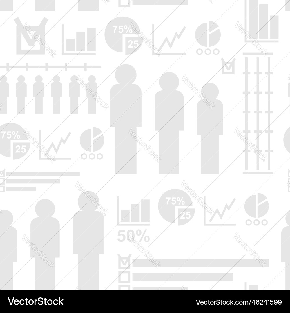 Statistics pattern seamless graph and chart Vector Image