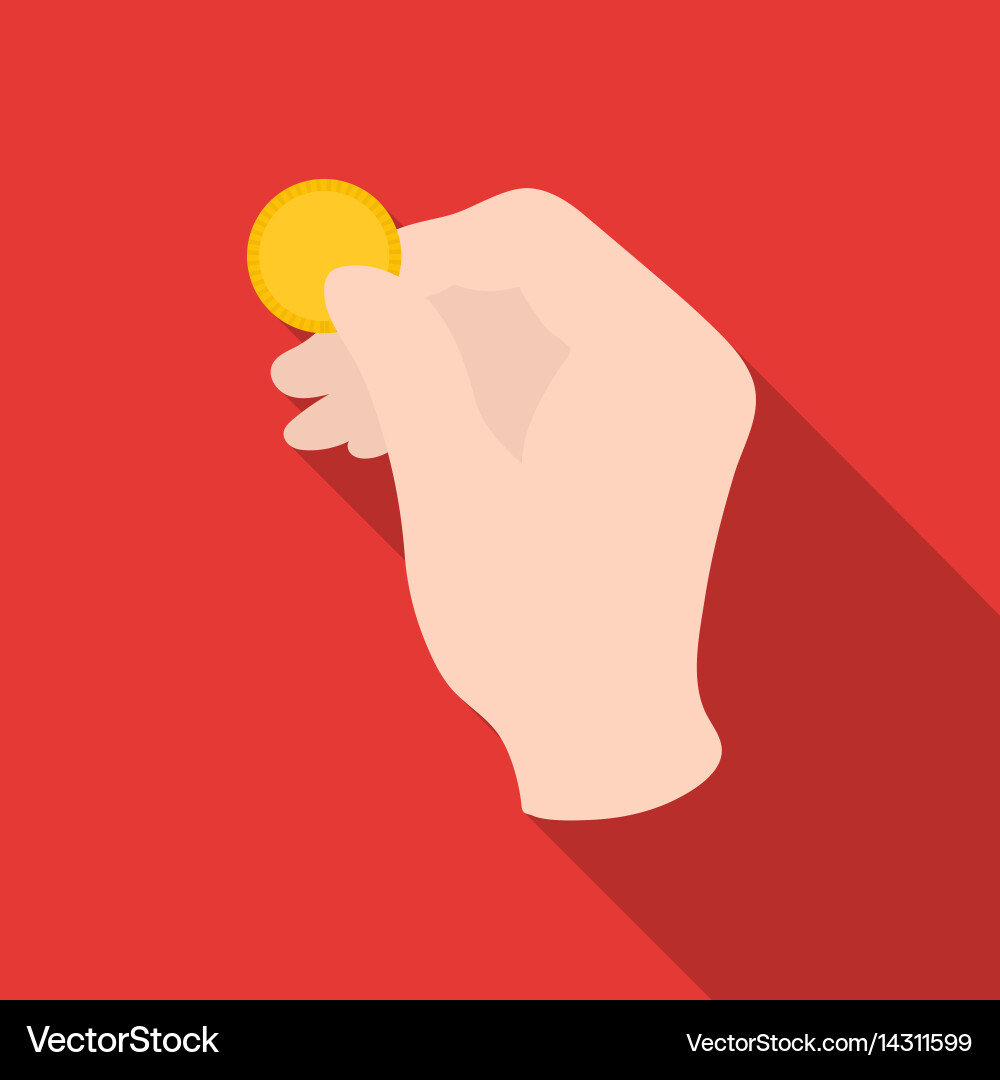 Trick with coin icon in flate style isolated Vector Image